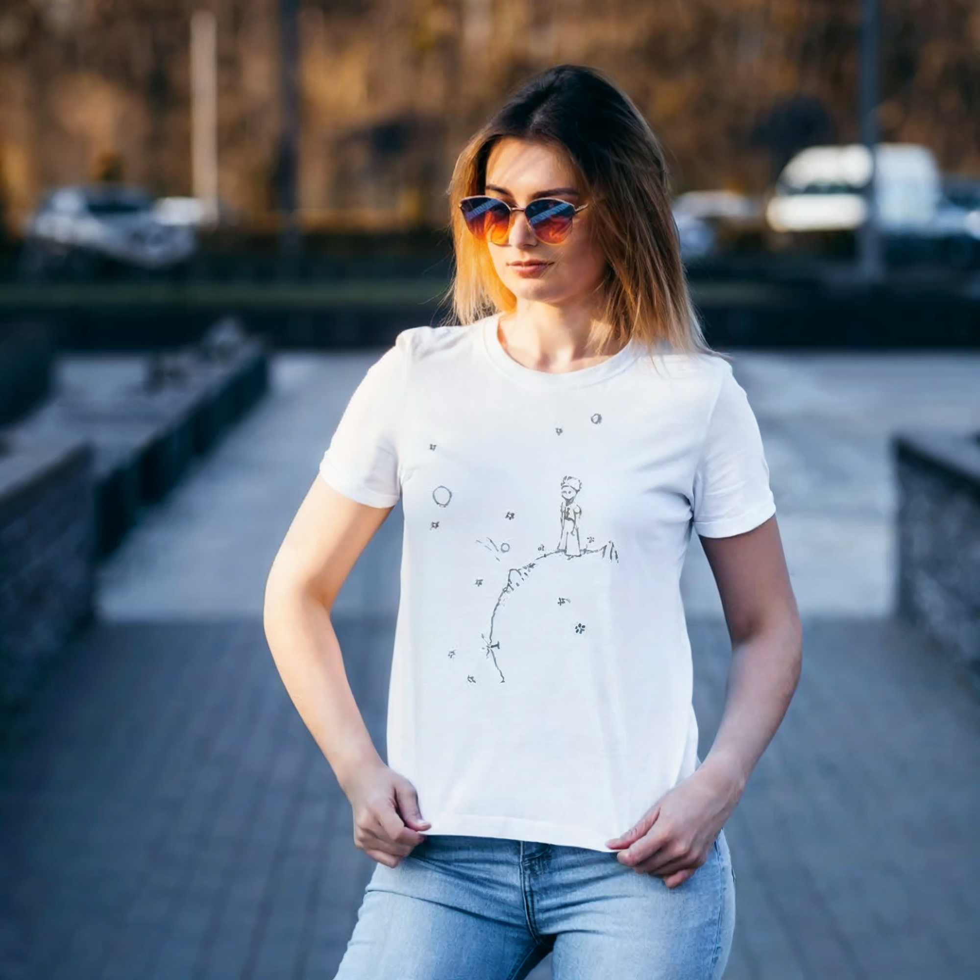 Damski T-shirt z Małym Księciem