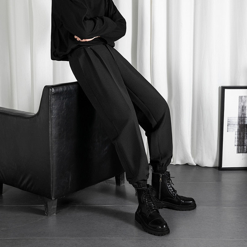 Męskie eleganckie spodnie o kroju alladynek