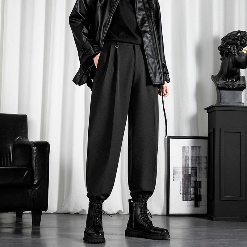Męskie eleganckie spodnie o kroju alladynek