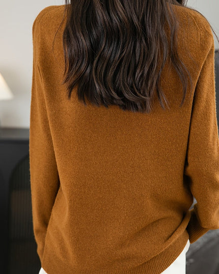 Damski sweter dziergany z wełny merino