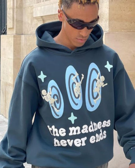 Męska bluza z kapturem i napisem