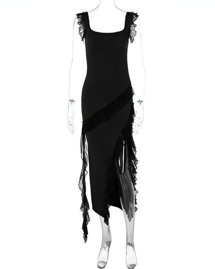 Female letnia fashionable stringy selvedge stitching temperament sukienka