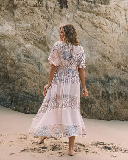Wiosenna printing sukienka women