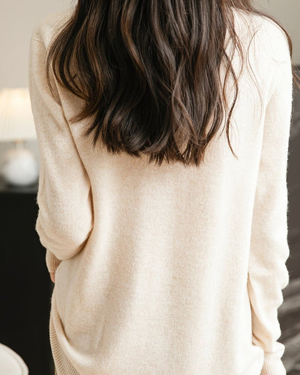 Damski sweter dziergany z wełny merino