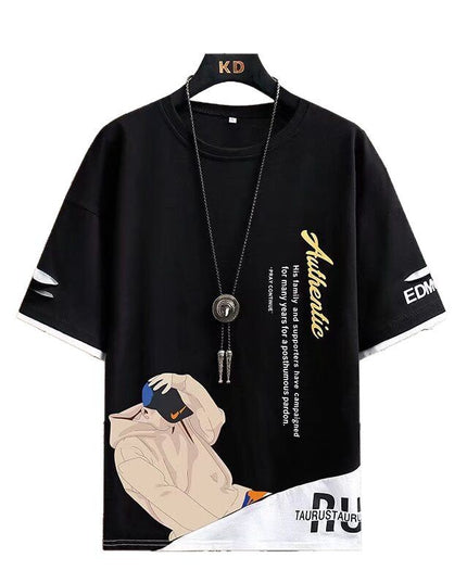 Letni męski T-shirt z krótkim rękawem