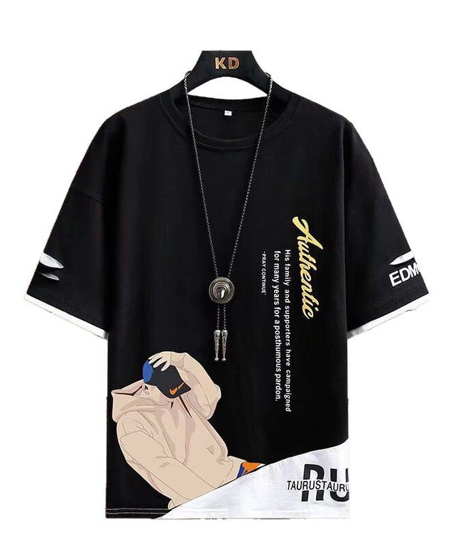 Letni męski T-shirt z krótkim rękawem
