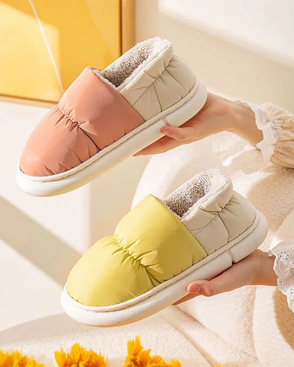 Klapki zimowe damskie z ciepłym podszyciem