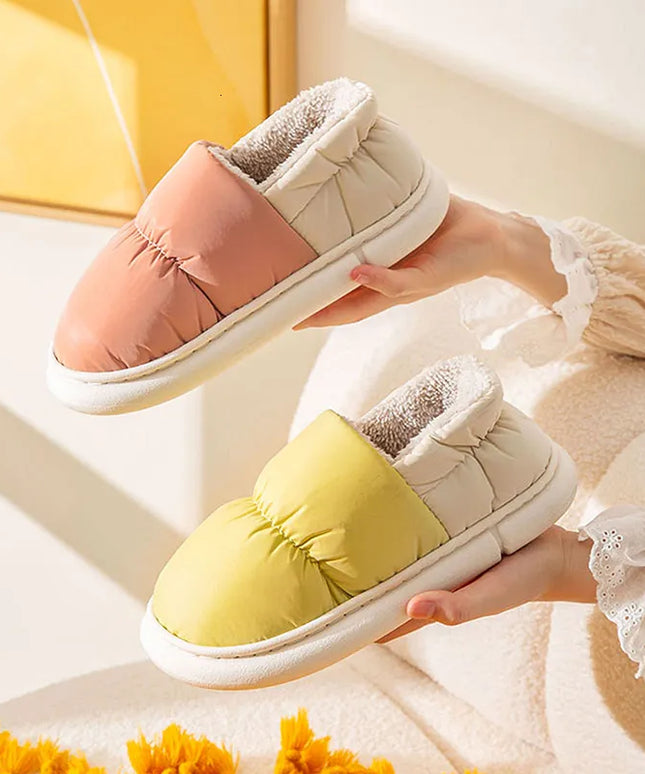 Klapki zimowe damskie z ciepłym podszyciem