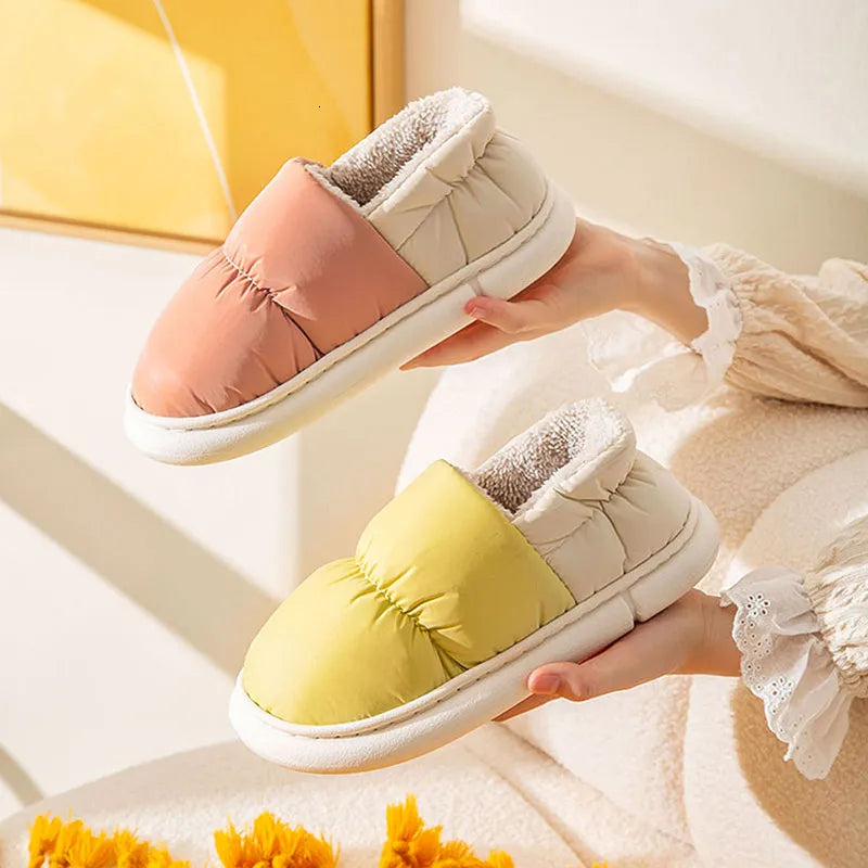 Klapki zimowe damskie z ciepłym podszyciem