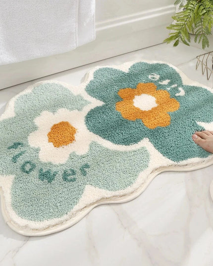 Mata łazienkowa miękka w kwiaty