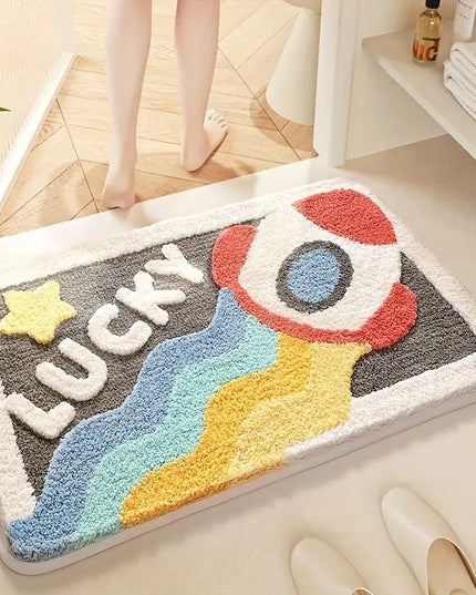 Mata łazienkowa z motywem kolorowej rakiety