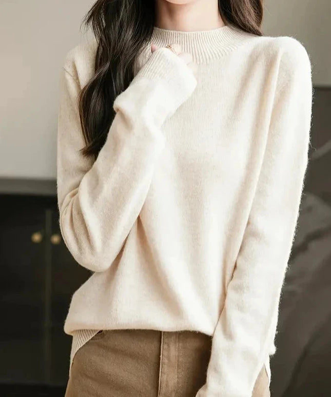 Damski sweter dziergany z wełny merino