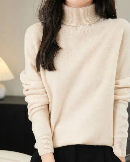 Damski sweter z golfem wełniany