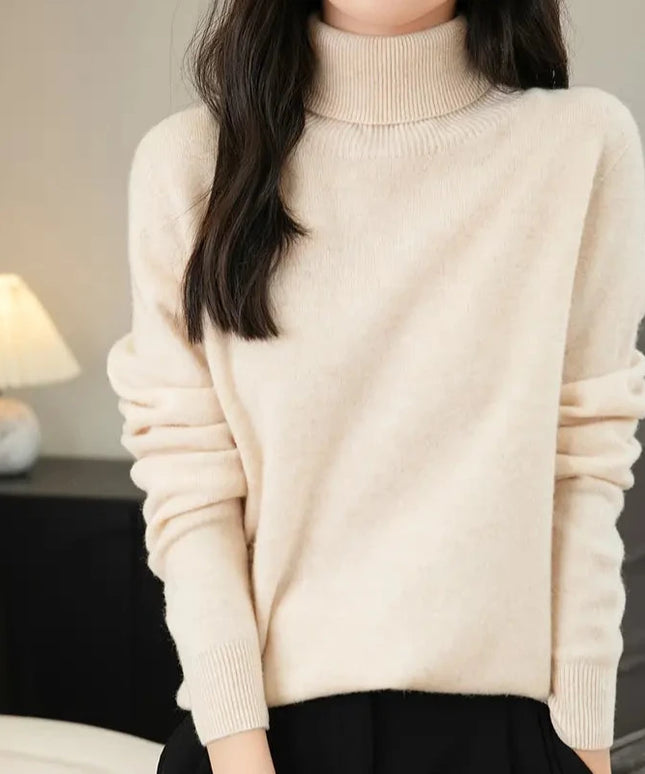 Damski sweter z golfem wełniany