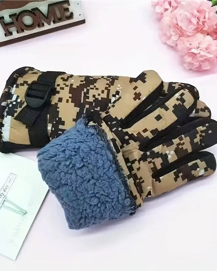 Rękawiczki męskie we wzory z ociepleniem