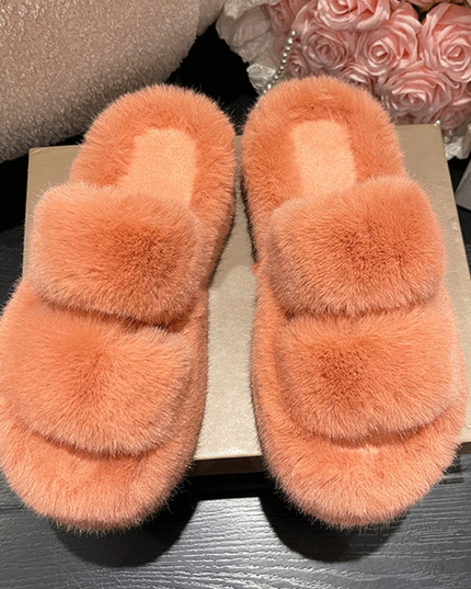 Klapki z puszystym futerkiem