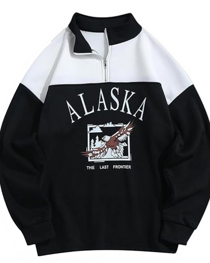 Męska bluza z kołnierzykiem w amerykańskim stylu