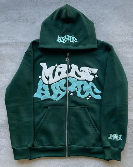 Męska bluza rozpinana z modnym nadrukiem