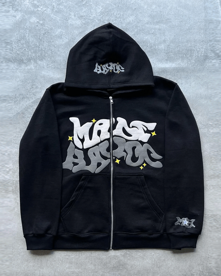 Męska bluza rozpinana z modnym nadrukiem