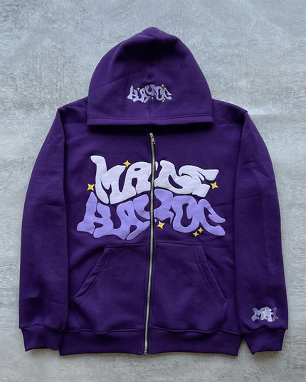 Męska bluza rozpinana z modnym nadrukiem