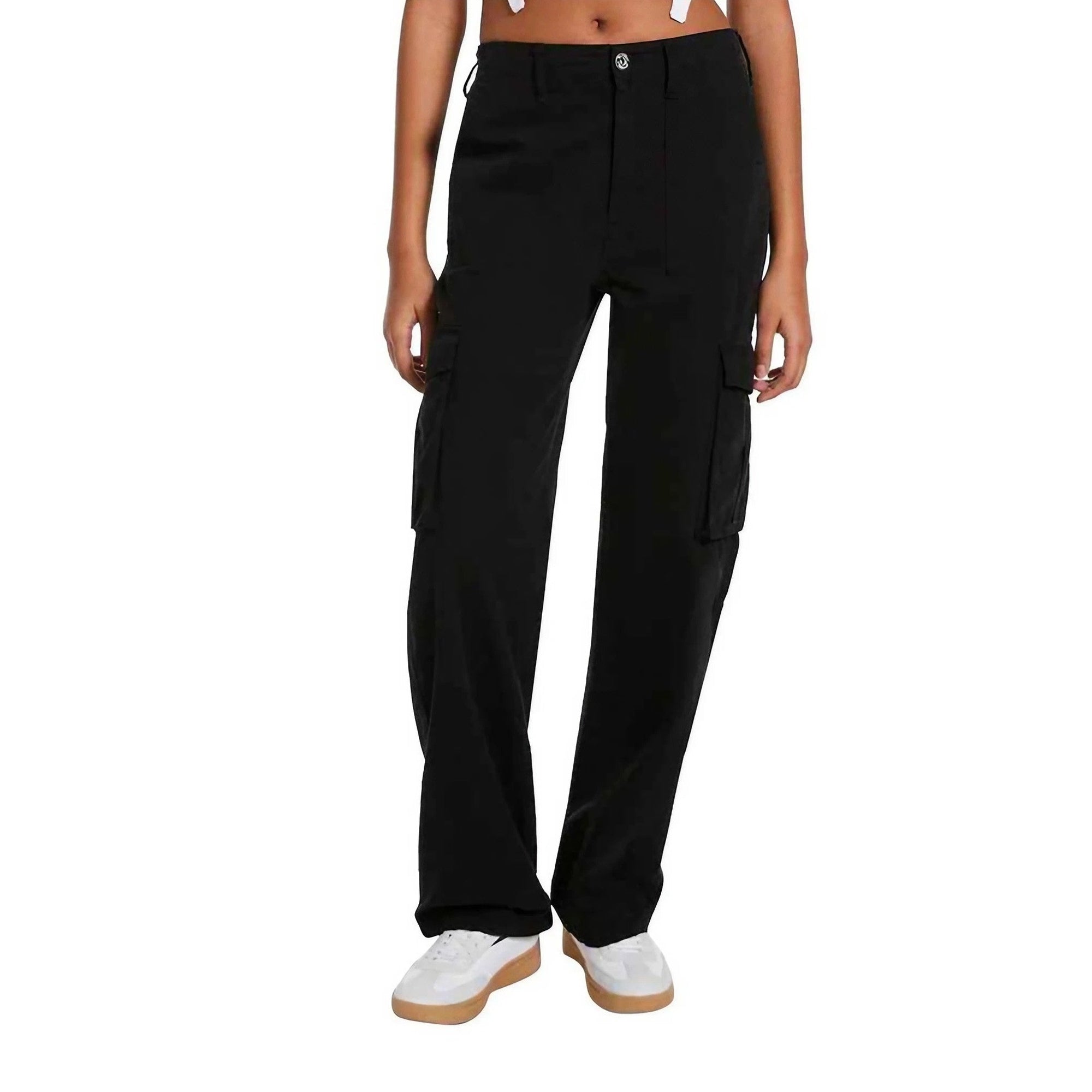 Damskie spodnie cargo z regulowanym pasem