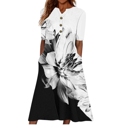 Women’s letnia sukienka midi casual, light & pocket-ready