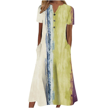 Women’s letnia sukienka midi casual, light & pocket-ready