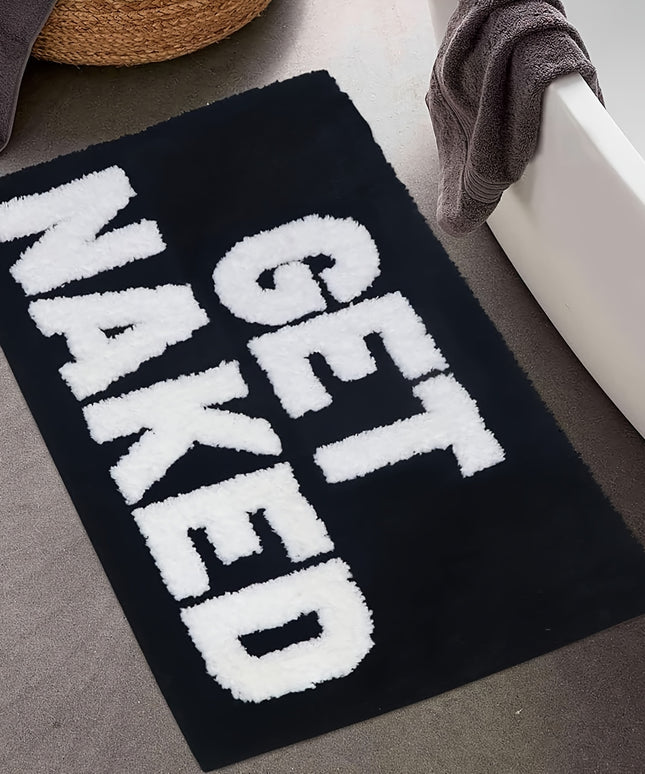 Mata łazienkowa z mikrofibry z zabawnym napisem