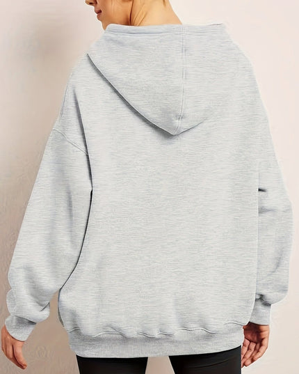 Damska bluza z kapturem nierozpinana plus size z bawełną