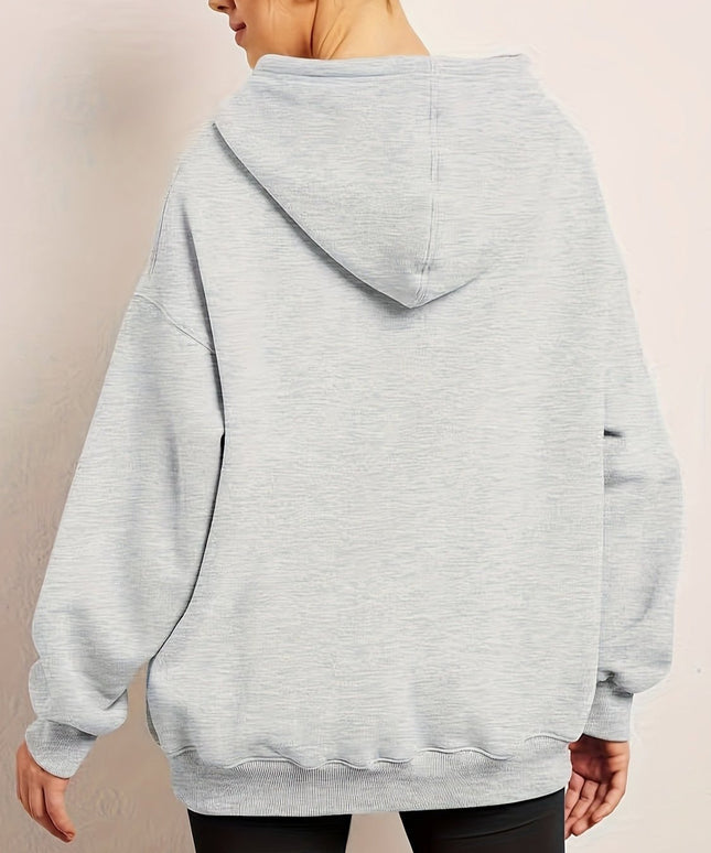 Damska bluza z kapturem nierozpinana plus size z bawełną