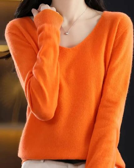 Damski sweter dziergany ze 100% wełny