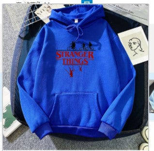 Stranger things print pullover bluza z kapturem fleece kurtka bluza z kapturem