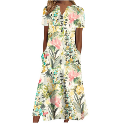Women’s letnia sukienka midi casual, light & pocket-ready