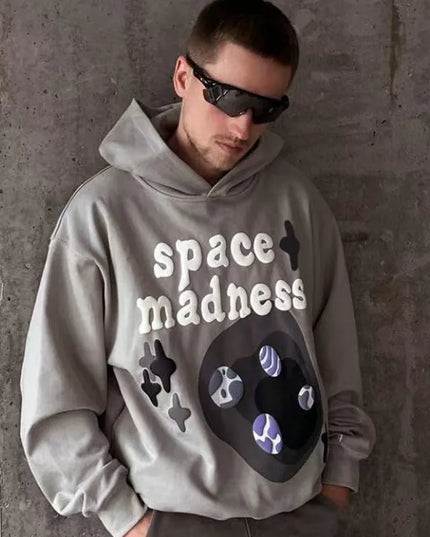 Męska bluza z kapturem i napisem