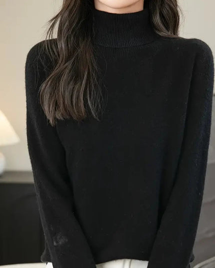 Damski sweter z golfem wełniany