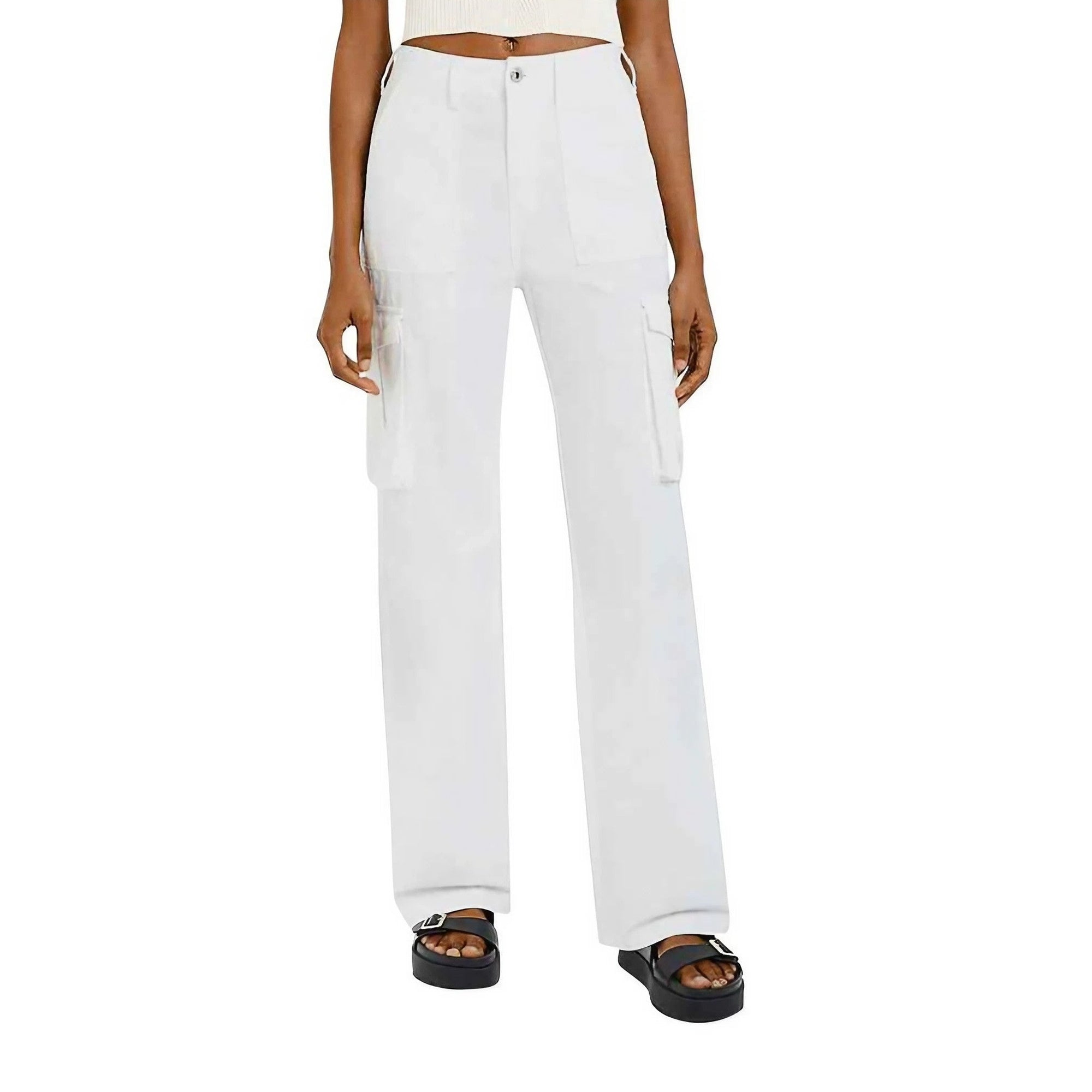 Damskie spodnie cargo z regulowanym pasem