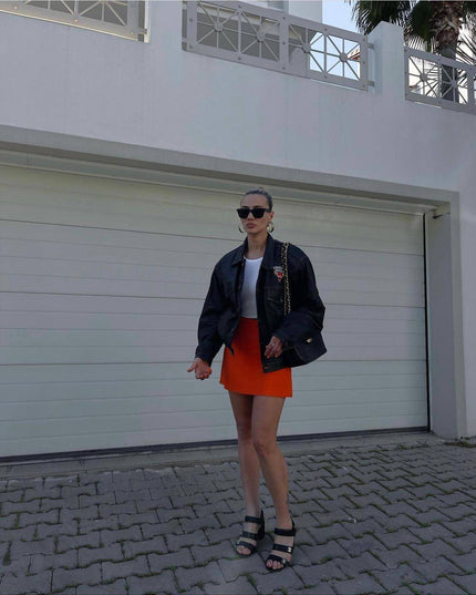 Letnia damski short z wysokim stanem mini spódnica