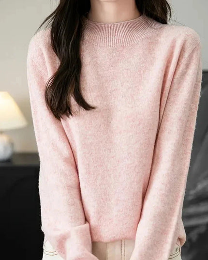 Damski sweter dziergany z wełny merino