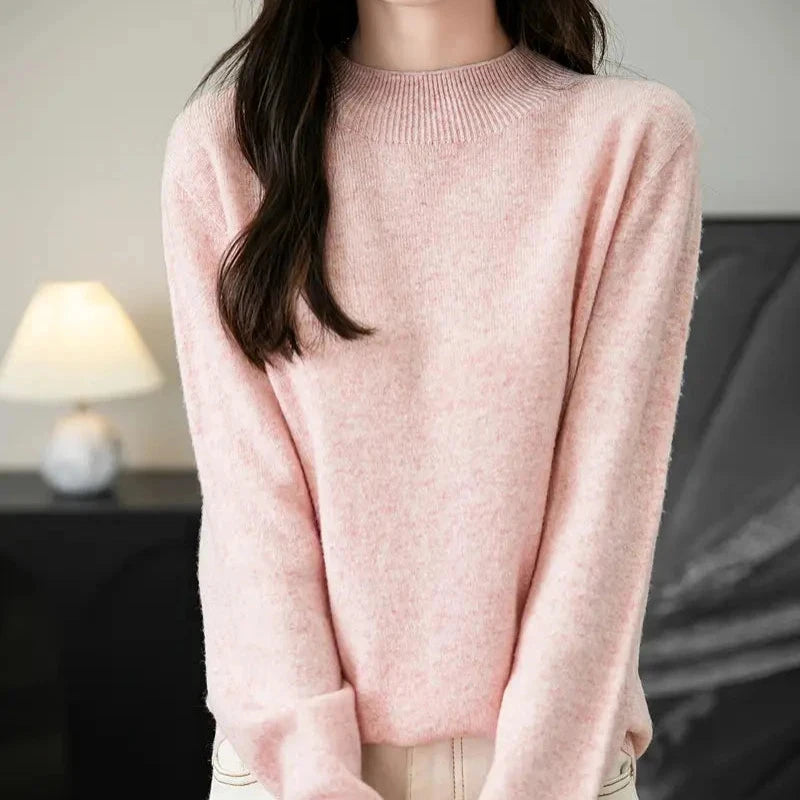 Damski sweter dziergany z wełny merino
