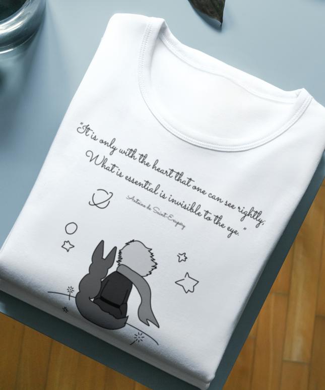 Damski T-shirt z rysunkowym wzorem Małego Księcia