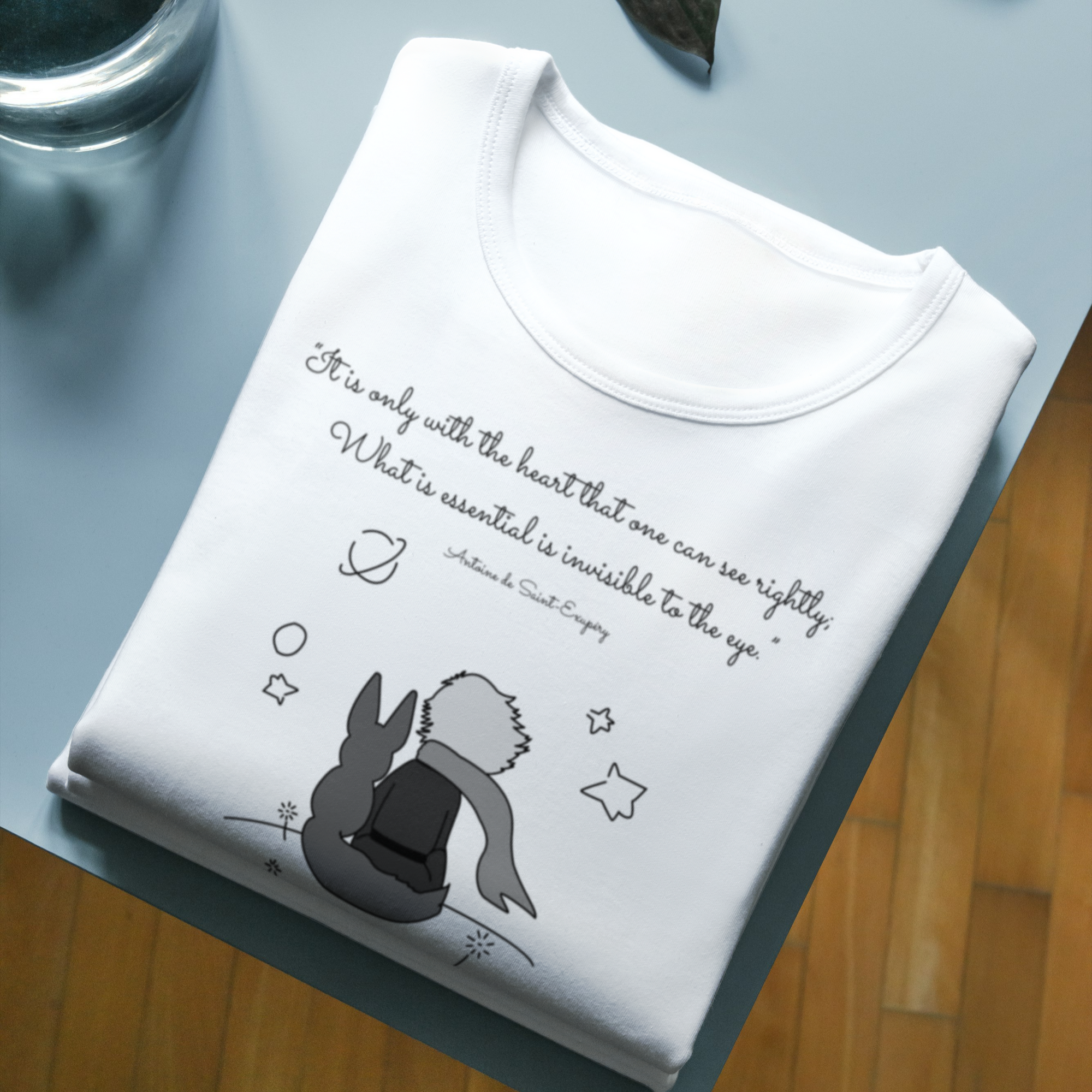 Damski T-shirt z rysunkowym wzorem Małego Księcia