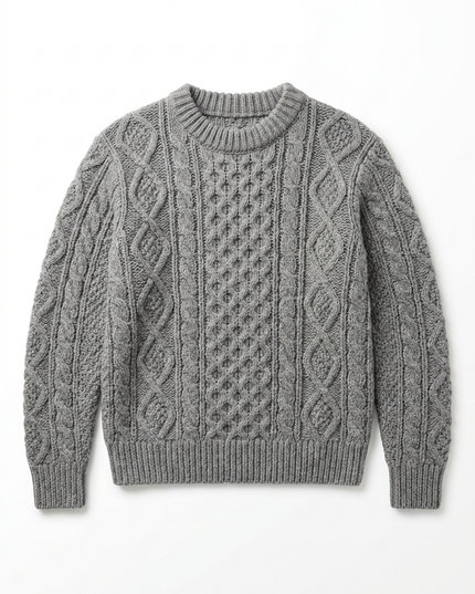Sweter Damski w Warkocze Gruby Splot