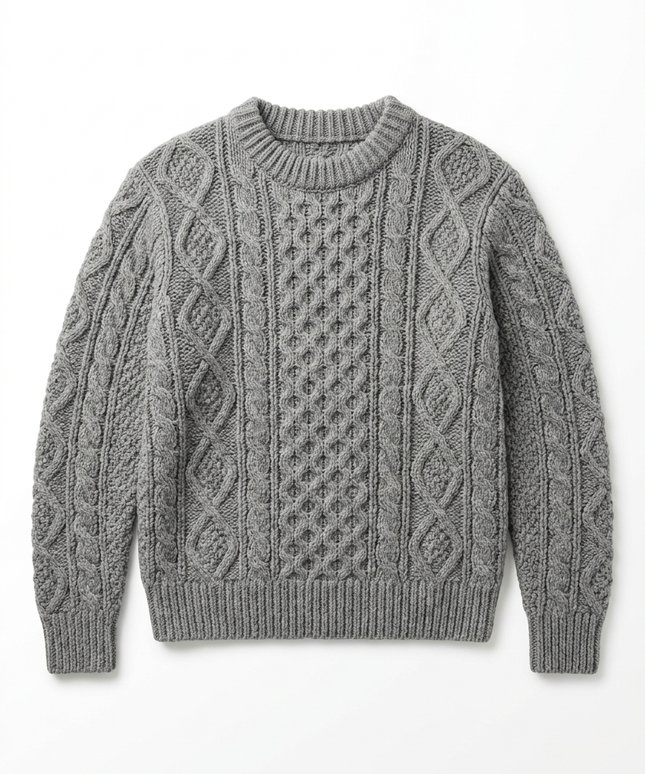 Sweter Damski w Warkocze Gruby Splot