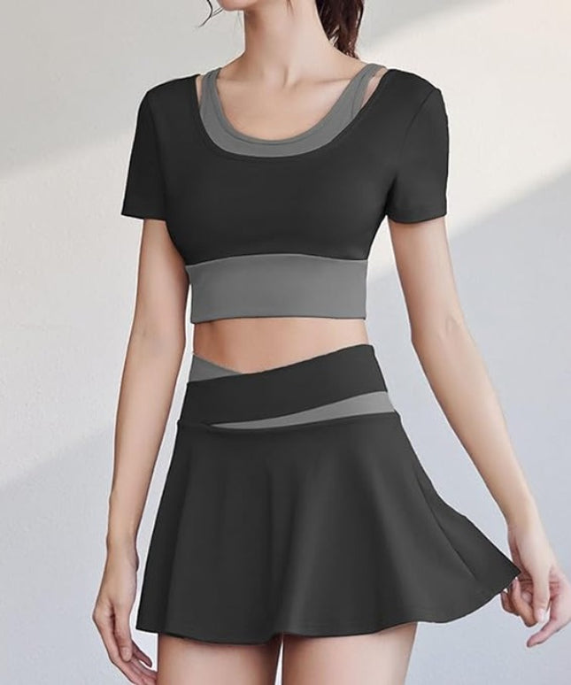 Sportowe legginsy damskie w formie spódnicy