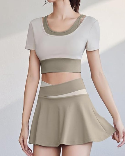 Sportowe legginsy damskie w formie spódnicy