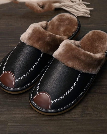 Klapki męskie eleganckie z ociepleniem