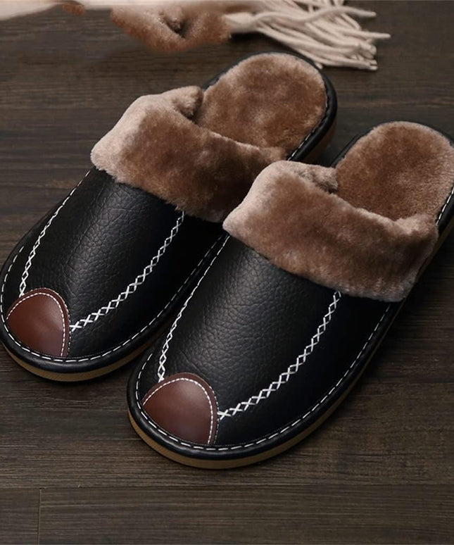 Klapki męskie eleganckie z ociepleniem