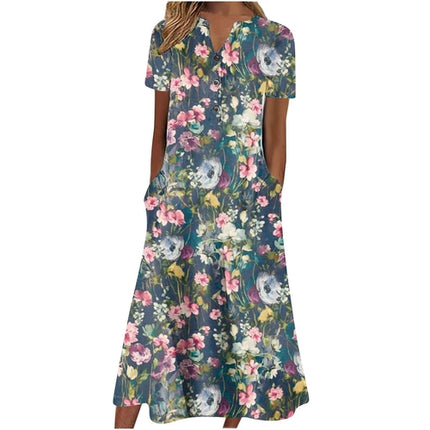 Women’s letnia sukienka midi casual, light & pocket-ready