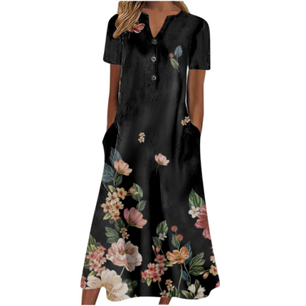 Women’s letnia sukienka midi casual, light & pocket-ready