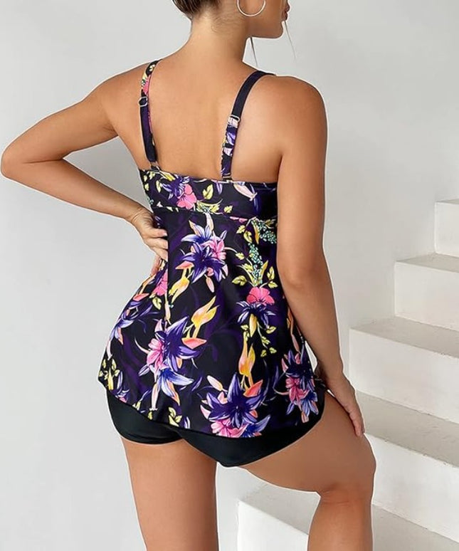 Dwuczęściowy strój kąpielowy tankini z dłuższym topem